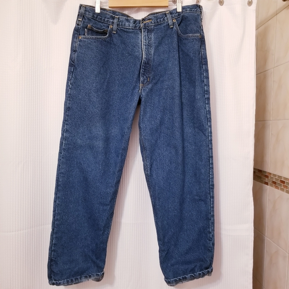Carhartt Men's Relaxed Fit Flannel Lined Jeans Pants Size 40 × 30